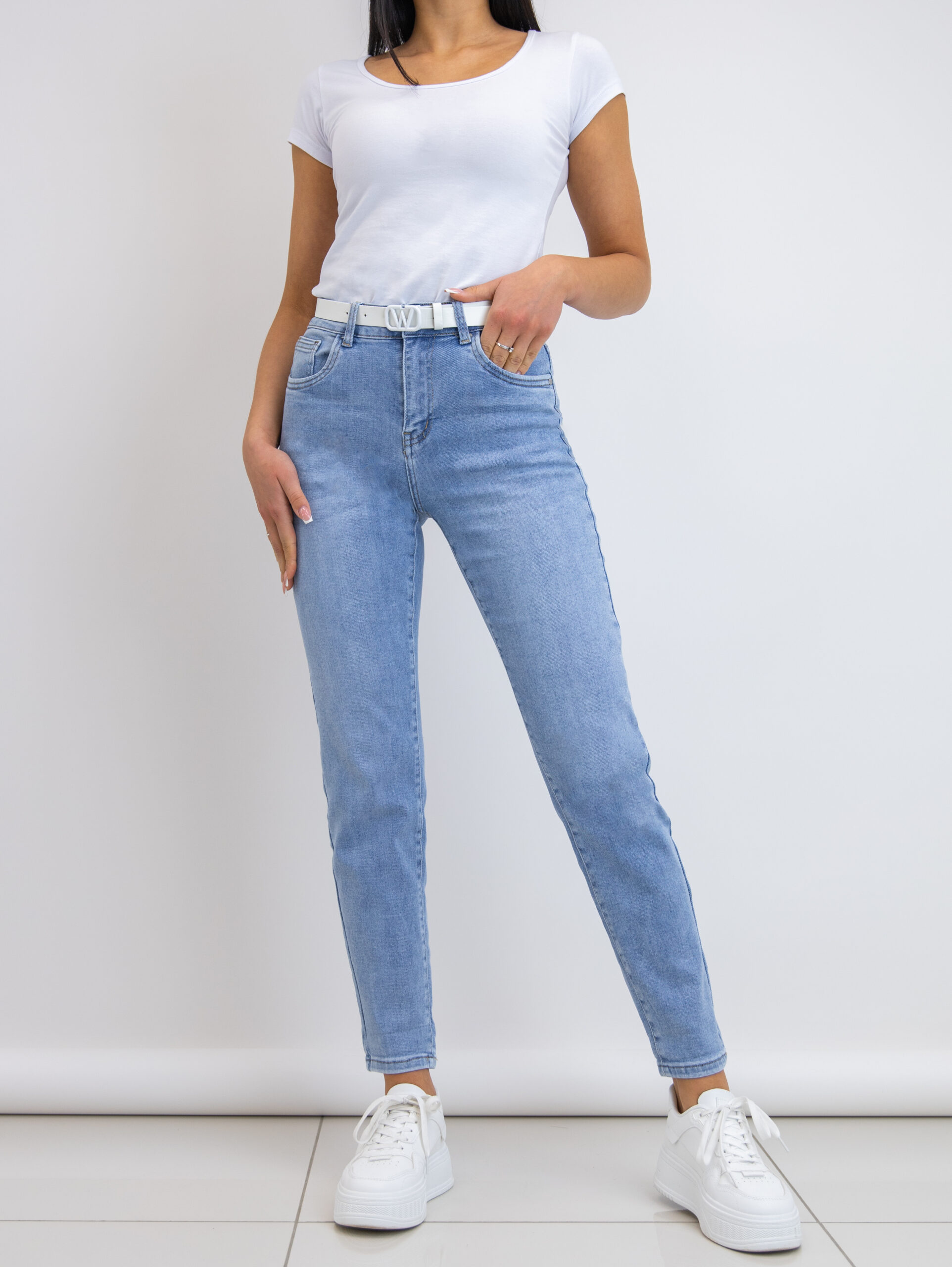 Mom Slim fit džinsa bikses - Glamour Style