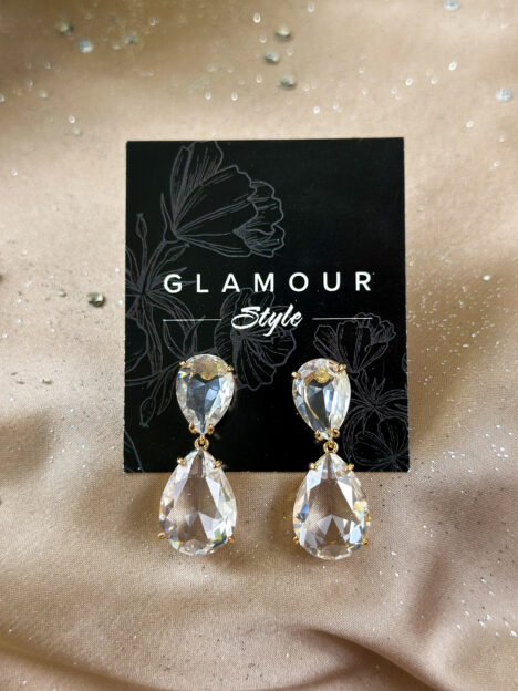 Apzeltīti kristāla lāses auskari