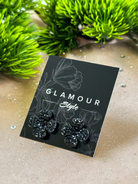 Ziedu formas melo kristālu auskari