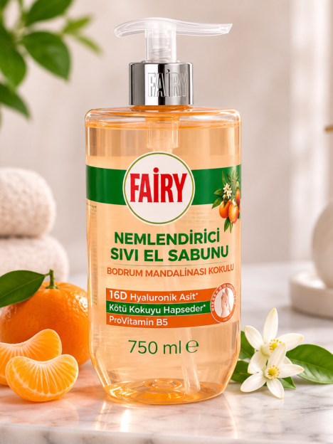 Fairy šķidrās roku ziepes ar Bodrumas mandarīnu aromātu, 750 ml.