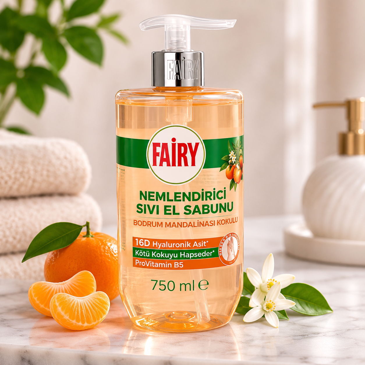 Fairy šķidrās roku ziepes ar Bodrumas mandarīnu aromātu, 750 ml. - Image 1