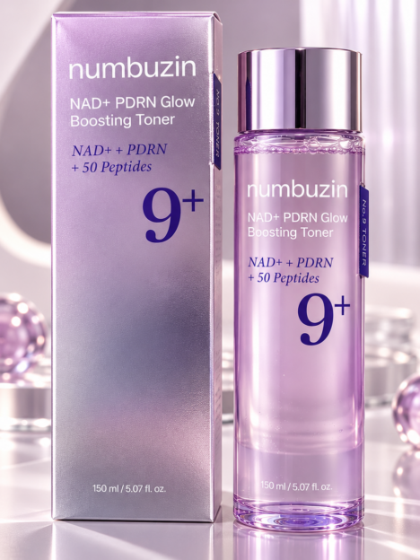 Numbuzin No.9 NAD+ PDRN Glow Boosting Toner – mitrinošs un ādas mirdzumu veicinošs sejas toniks ar 50 peptīdiem, 150 ml